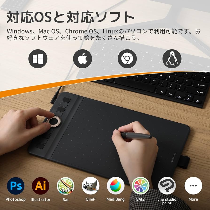 Amazon | GAOMON ペンタブ 筆圧検知16384レベル 有線・無線両